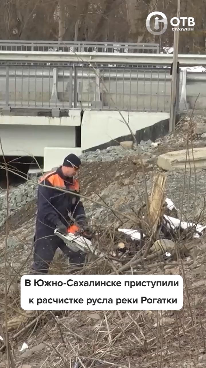 В Южно-Сахалинске приступили к расчистке русла реки Рогатки
