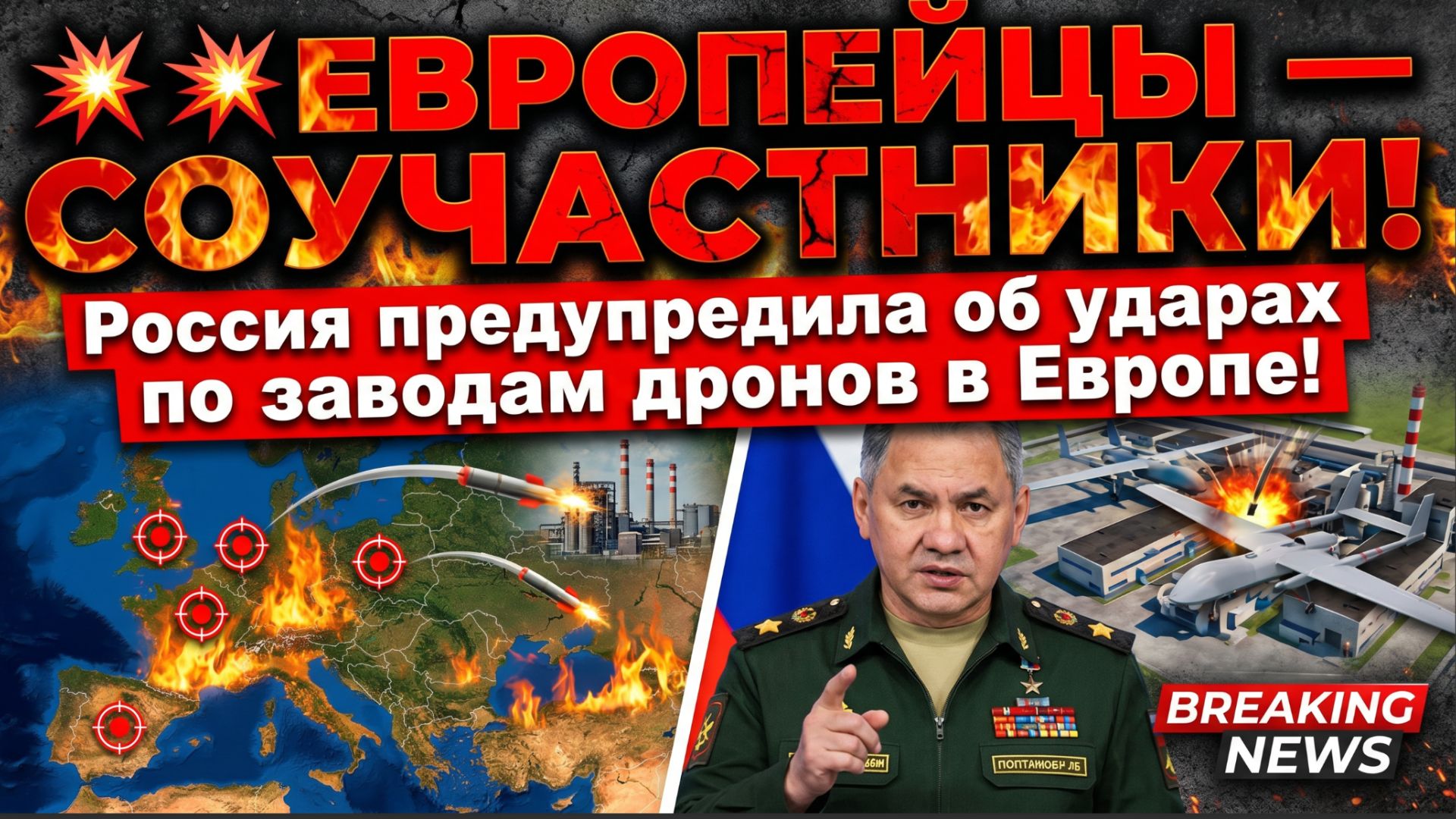 💥 ЕВРОПЕЙЦЫ — СОУЧАСТНИКИ! Россия предупредила об ударах по заводам дронов в Европе!