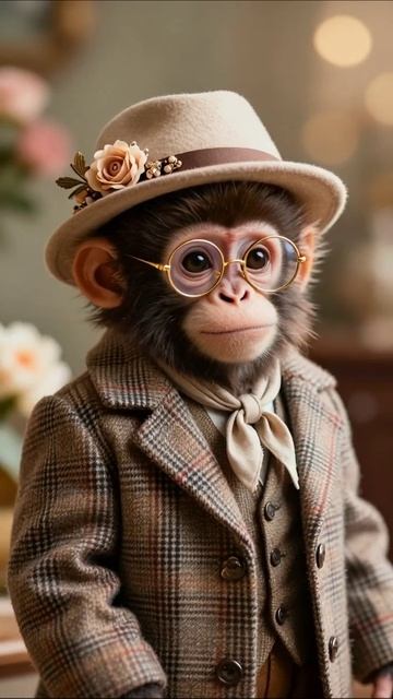 Умирать от смеха: стильный обезьянка в модной одежде! #обезьяна #мода #юмор