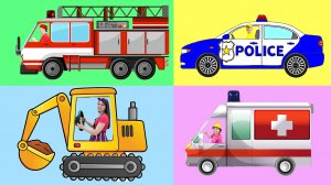 Синий трактор и машинки помощники 🚑🚒🚔 Детская песенка