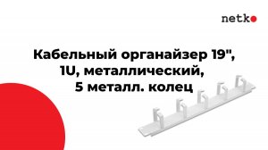 Кабельный органайзер 19», 1U, металлический, 5 металл. колец