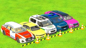 Транспортировка полицейских Audi, Chevrolet, Citroen, Dacia и Rolls-Royce и на новых грузовиках Man