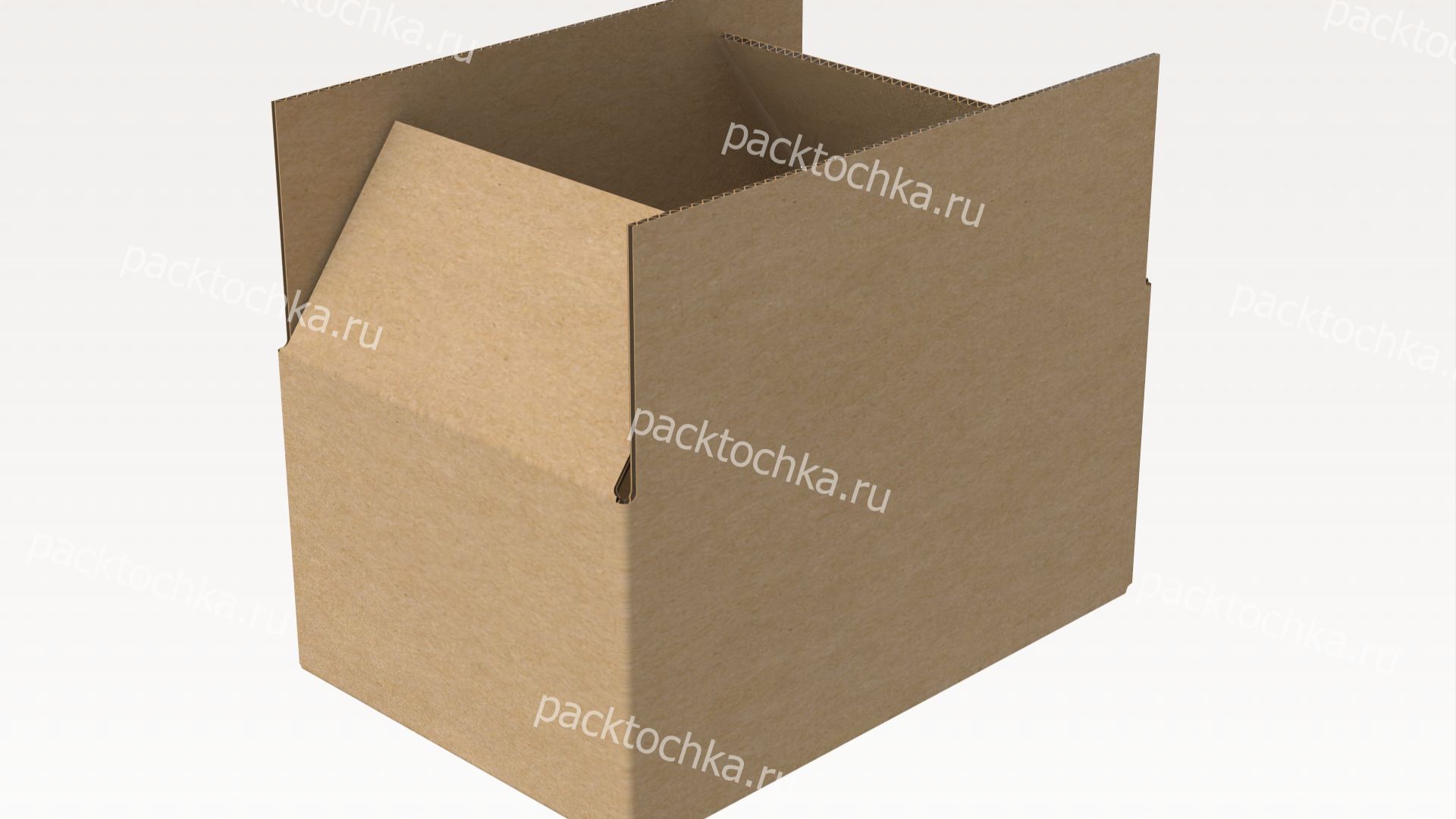 Развертка четырехклапанной картонной коробки 290х190х140 мм (Т24-С) | ПакТочка