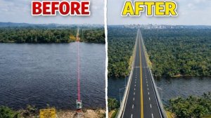 Строительство моста, от начала до конца. Таймлапс.