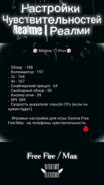 Настройки чувствительностей Realme | Реалми Sensitivity Settings Realme Free Fire/max  #freefire