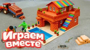 МУЛЬТИКИ ПРО СУПЕРГЕРОЕВ И ИГРУШКИ ДЛЯ ДЕТЕЙ 🚧 часть 4 СТРОИМ ВМЕСТЕ ИГРУШЕЧНЫЙ ДОМИК ДЛЯ ХАЛКА