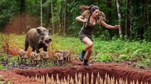 Строим гигантскую яму-ловушку, чтобы поймать свирепого кабана | Выживание в одиночку.