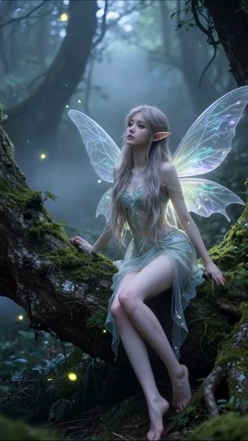 Сказочная фея в волшебном лесу фея между волшебство