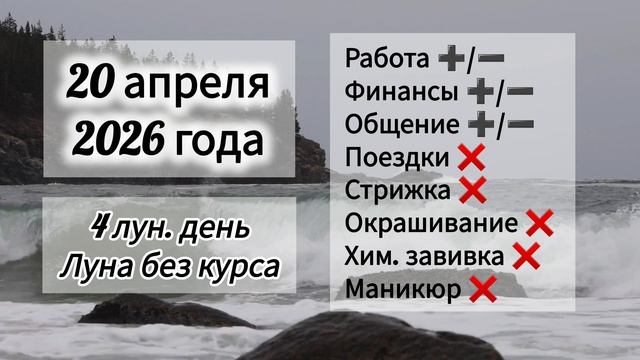 Гороскоп 20 апреля 2026 года, лунный день