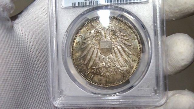 5 марок 1904 г. Любек PCGS MS66