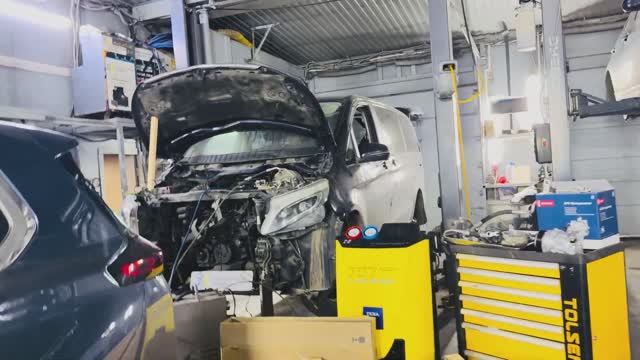 Замена компрессора кондиционера промывка системы стружка ✅ МЕРСЕДЕС V KLASS  W447 ремонт ❄️ 1