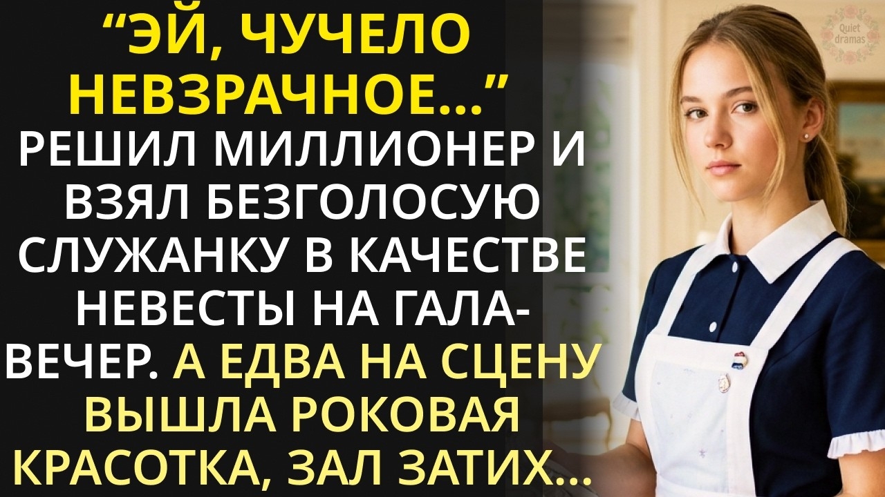 Молодой богач на спор взял безголосую служанку на гала-вечер. Зал затих, когда она вышла на сцену...