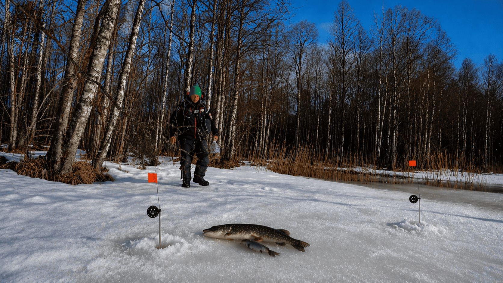 РЫБАК ЗАШЕЛ В ЛЕС НАШЕЛ ОЗЕРО И. РЫБАЛКА В АПРЕЛЕ 2026 НА ЖЕРЛИЦЫ И МОРМЫШКУ. ПОСЛЕДНИЙ ЛЕД КАРЕЛИЯ