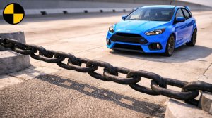 Проезд автомобилей через цепное ограждение | BeamNG Drive