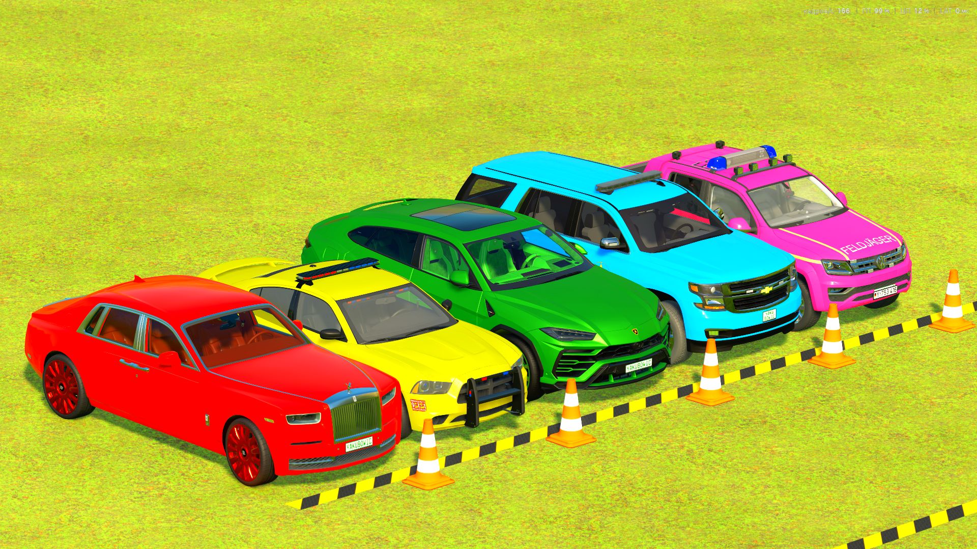 Транспортировка Rolls Royce, полицейский Ford, Lamborgini Urus, Chevrolet Tahoe, Volkswagen