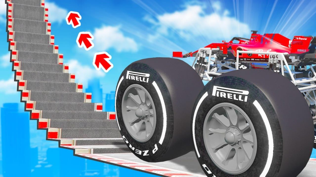 Сможет ли монстр-трак проехать по ступенькам лестницы в гта 5 ? - эксперимент в gta 5