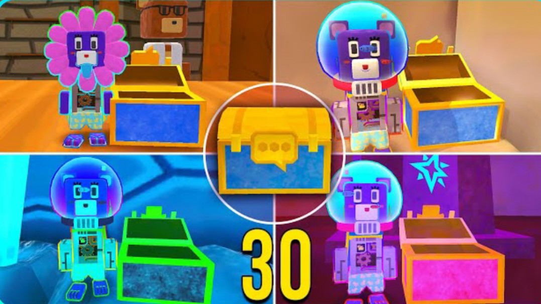 Все 30 сундуков с нарядами и эмоциями Super Bear Adventure