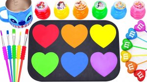 Как сделать бассейн из слайма 6 цветов из радужных леденцов-сердечек: нарезка