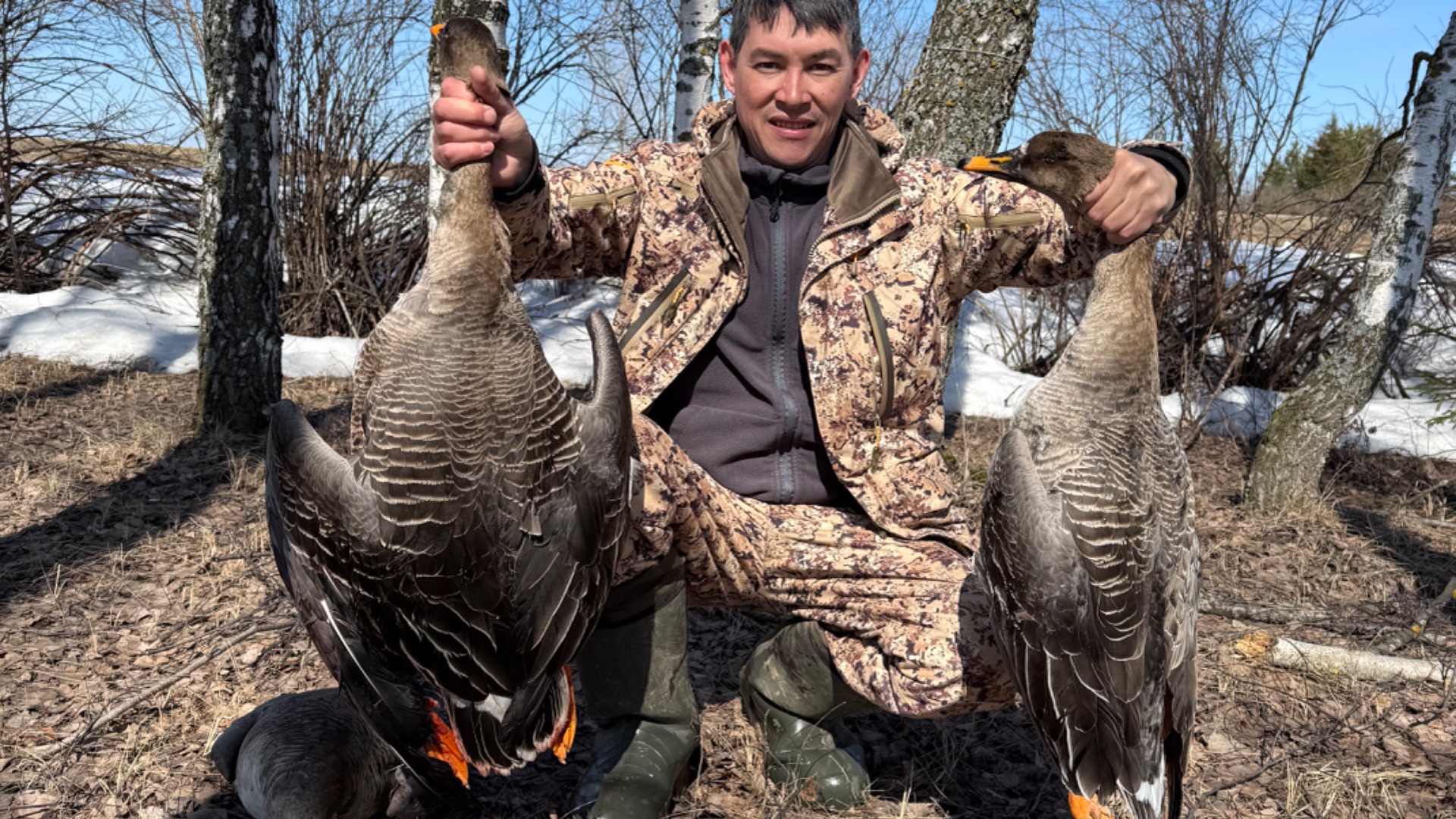 Охота на гуся в Татарстане.