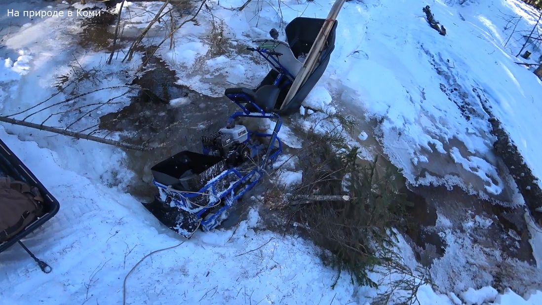 Поехал в лес за чагой. Утопил мототолкач в ручье. Весна не прощает ошибки! 1 серия