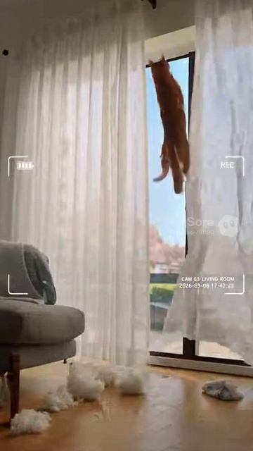 Кот один дома #sora #ии #кот #funny #юмор #прикол #угар #смех #cat