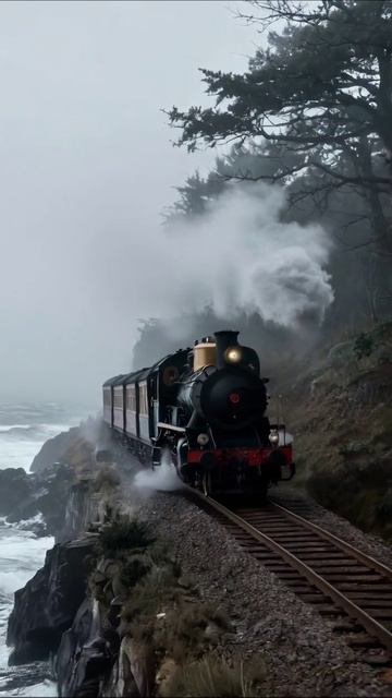 Корабельная поездка: Паровоз на берегу поезд природа транспорт