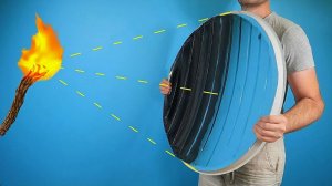 Огромное самодельное вогнутое зеркало прожигает предметы!