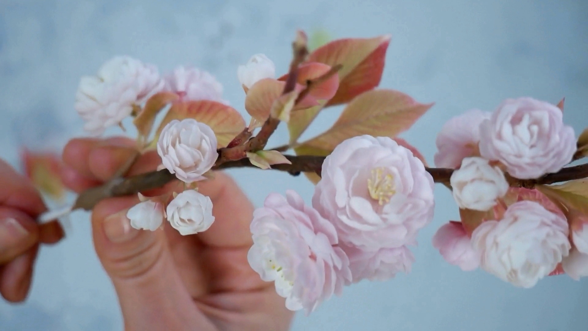 МК веточка махровой сакуры