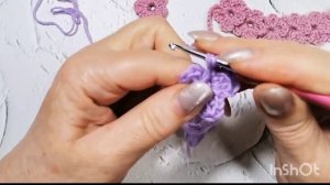 Цветочный браслет или поясок крючком