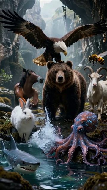 Дикая природа: встреча в лесу животные природа приключения