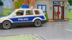 Видео для детей - Машинки мультики с игрушками Плеймобил - Обманный ход! Полицейская машинка Скорая
