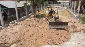 Filling Land Delete Deep Fish Pond Use Strong Bulldozer & 5Ton Truck.