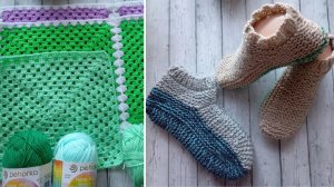 Ещё связала тапочки 💥 про вязание