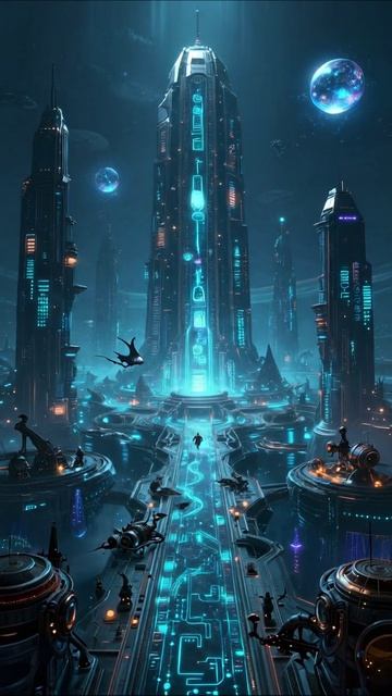 Будущее мегаполиса: космические технологии и архитектура #фантастика #космос #графика