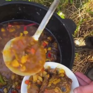 Лагман в казане на костре 🥘