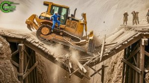 Потрясающие навыки водителей экскаватора и бульдозера.