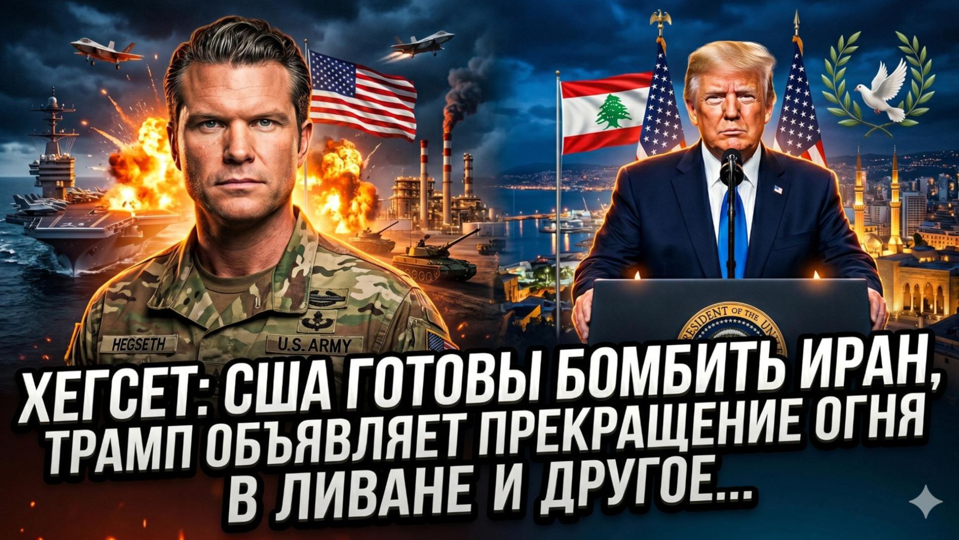 🚨Дэйв ДэКамп | США готовы разбомбить иранские энергоблоки, а Трамп мирит Ливан — двойной удар