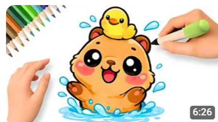 КАК ЛЕГКО НАРИСОВАТЬ КАВАЙНУЮ КАПИБАРУ 💗🌊