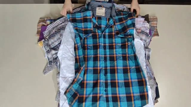 Лот 2601 Мужские рубашки Короткий рукав Германия ПРЕМИУМ 1240р_кг 11кг 55ед