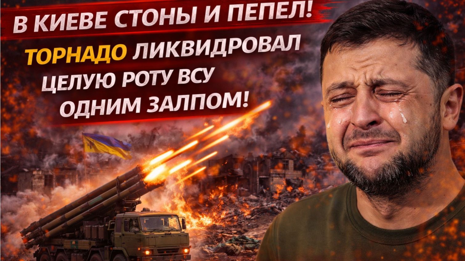 В КИЕВЕ СТОНЫ И ПЕПЕЛ! ТОРНАДО ЛИКВИДИРОВАЛ ЦЕЛУЮ РОТУ ВСУ ОДНИМ ЗАЛПОМ!