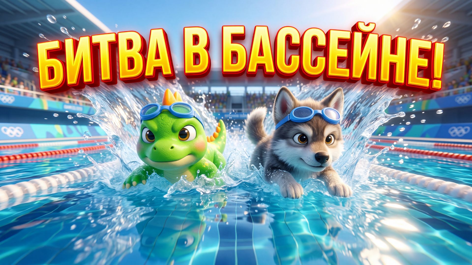 БИТВА В БАССЕЙНЕ! 🏆 Динозаврик Тоша и друзья | Веселая песенка для детей