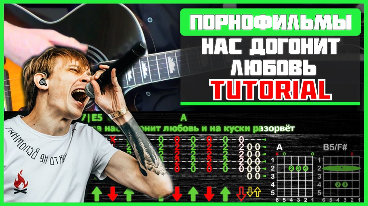 🎸 Порнофильмы – «Нас догонит любовь» на гитаре: БЫСТРЫЙ РАЗБОР с графикой! Играю от начала до конца