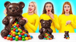 Испытание на большой, средней и маленькой тарелке | Крутые трюки с едой