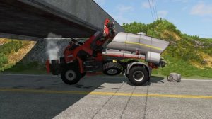 Мультики для детей и малышей . Мультик про машинки . Грузовики пытаются проехать под мостом .