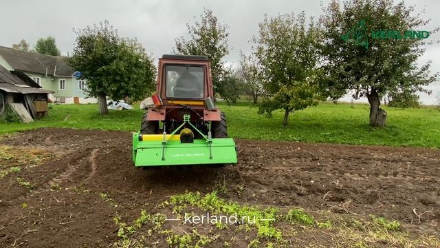 Почвофреза Kerland K-1600 в работе C трактором Т-25