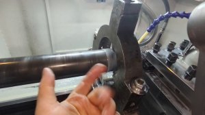 Обработка с ЛЮНЕТОМ на токарном ЧПУ станке.