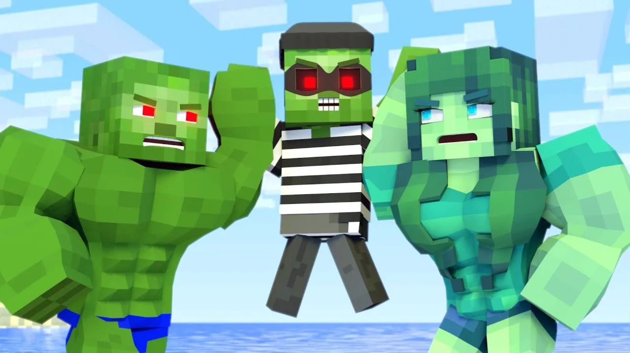 Майнкрафт МУСКУЛЫ против ВОРА Зомби и жизнь Зоммы. Майнкрафт Мультик