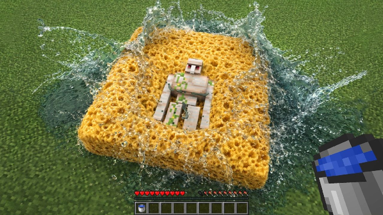 Железный Голем Против РЕАЛИСТИЧНОЙ Губки (что же произойдет?) - Minecraft