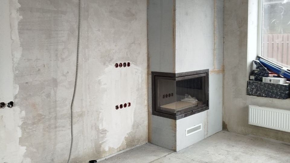 Каминная топка Экокамин Альфа 800 LB - обзор после монтажа горение  МосКамин