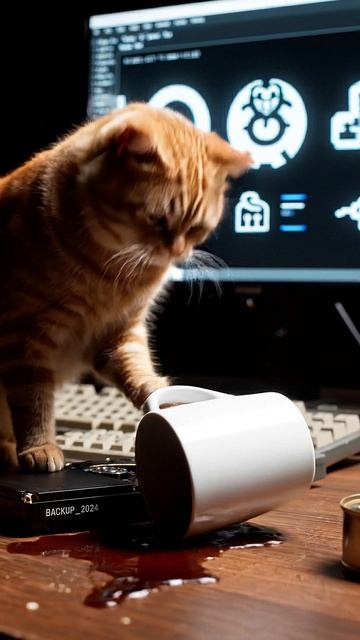 Кот — это бэкап, который не спросил разрешения #cat #видосыоткота #cute #веселыекоты #funnycats